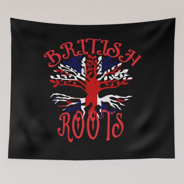 Item preview, British Roots UK Ancestry Family Tree Union Jack Flag designed and sold by LarkDesigns.