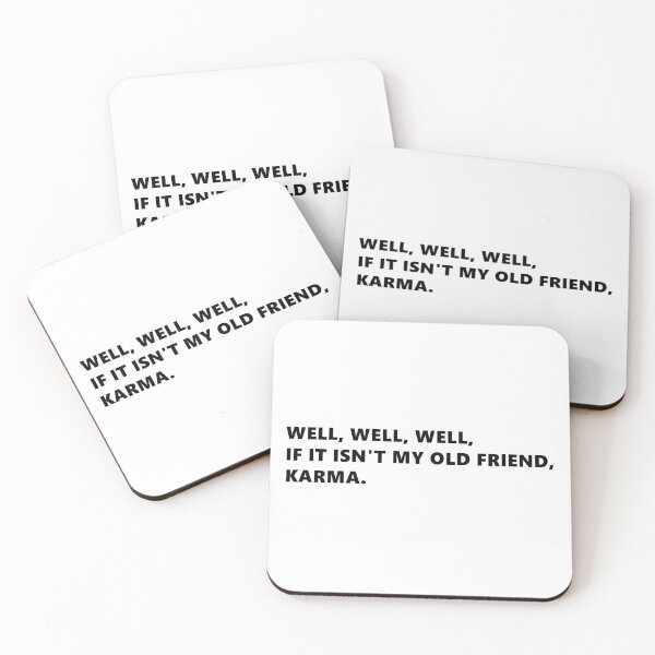 Item preview, Well, well, well, if it isnt my old friend, karma. funny quote lettering digital illustration designed and sold by AlmightyClaire.