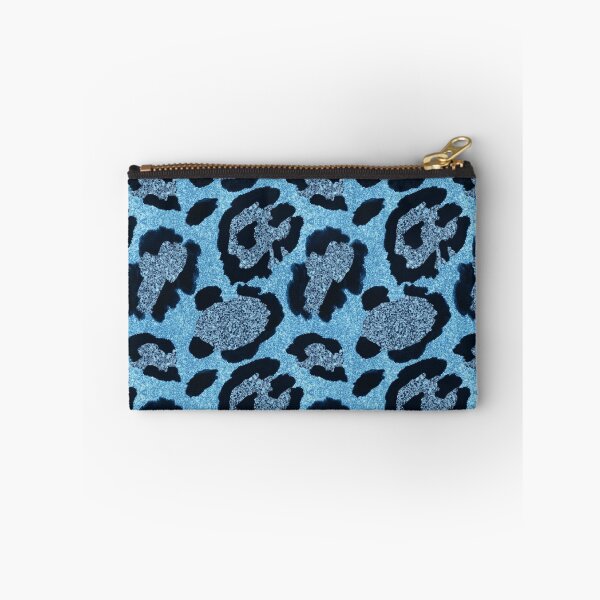 Item preview, Blue Glitter Leopard Print Pattern designed and sold by HappyLifeCreate.