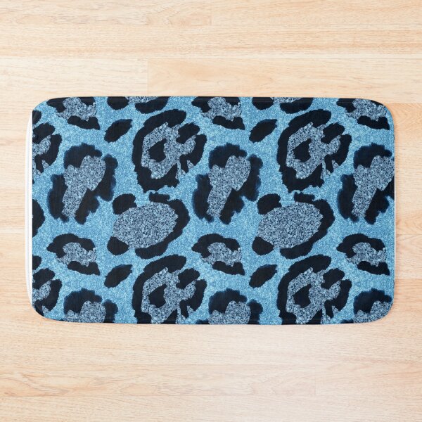 Item preview, Blue Glitter Leopard Print Pattern designed and sold by HappyLifeCreate.