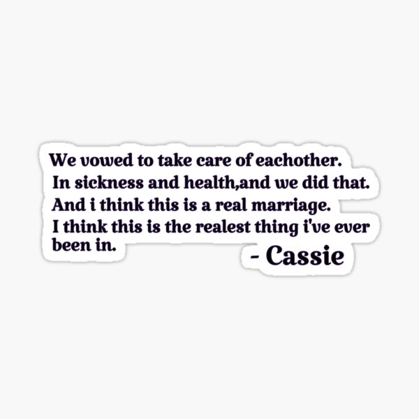 "Cassie Quote Purple Hearts Movie" Sticker for Sale by thebestzara