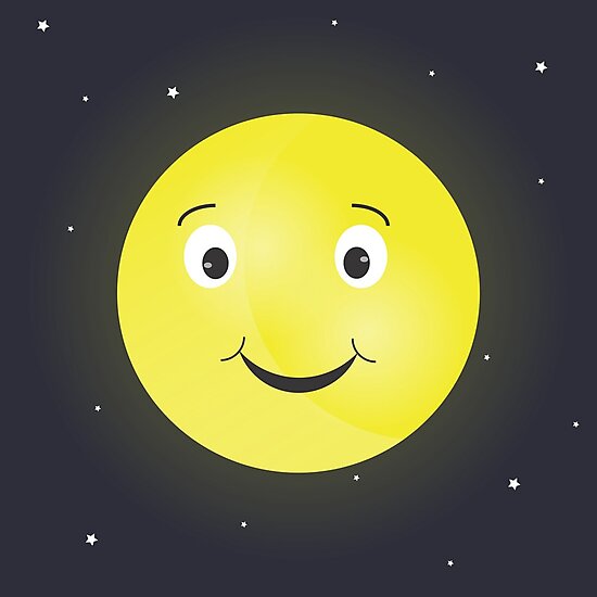 "Cute Smiley Full Moon" Photographic Prints by adametzb | Redbubble