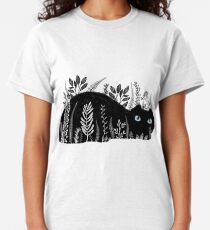 Garten Katze in Schwarz und Weiß Classic T-Shirt