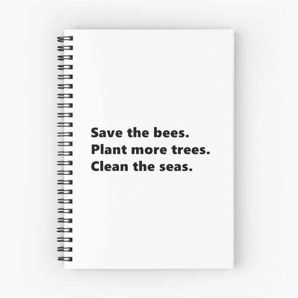 Item preview, Save the bees, Plant more trees, Clean the seas, environmental nature quote lettering digital illustration designed and sold by AlmightyClaire.