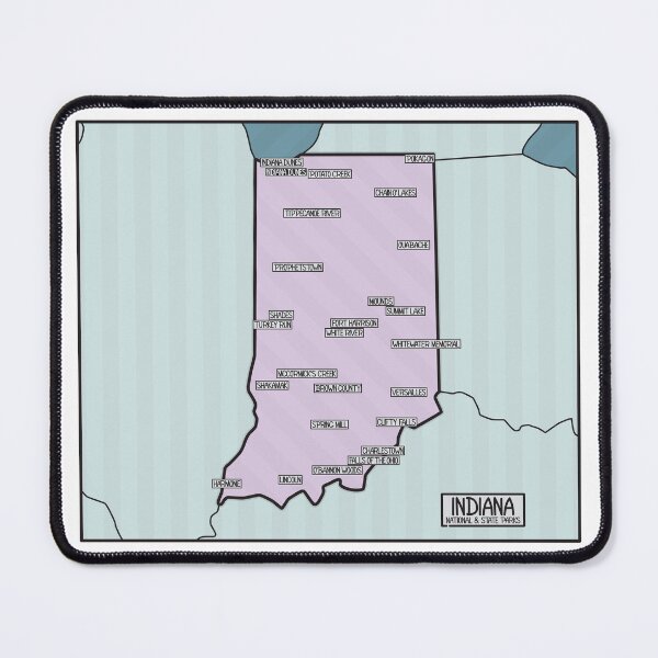 Item preview, Indiana National and State Parks Map designed and sold by FinlayMcNevin.