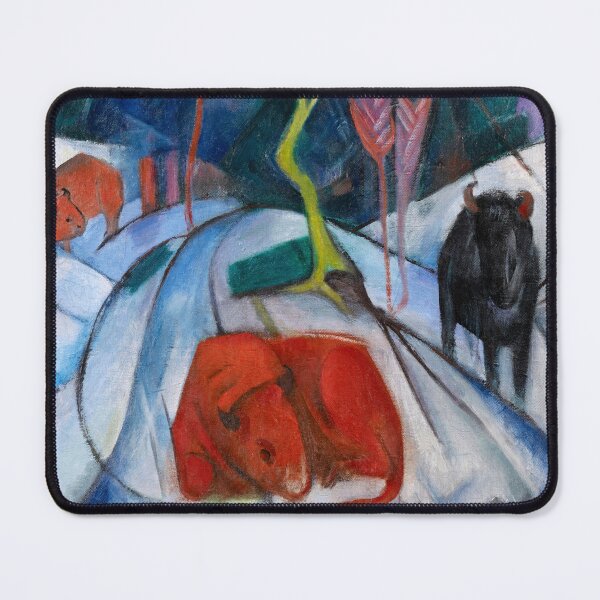 Item preview, Franz Marc Bison in winter (red bison) - Famous painting designed and sold by PuzzleWuzzle.