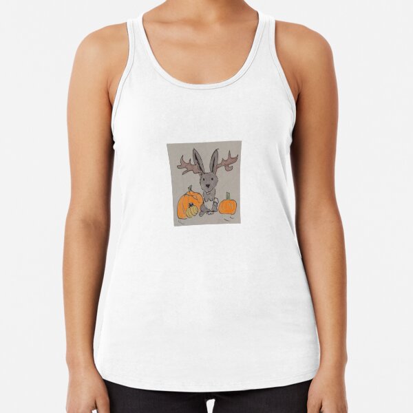 Jackalope in Pumpkin patch Racerback Tank Top
