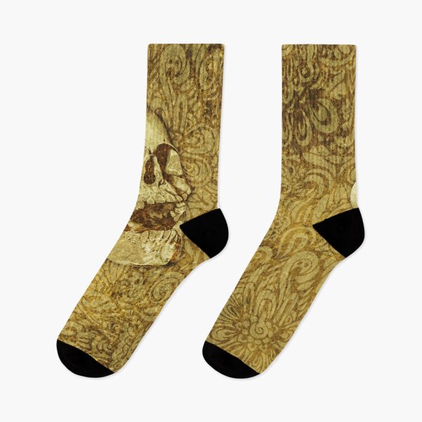 Item preview, Decrepit Damask Skull Gold - Goth designed and sold by OddVintage.