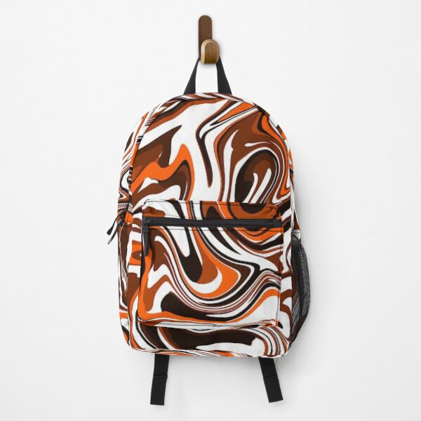 Item preview, Dark Brown Orange White Liquid Swirl Abstract Marble designed and sold by jays-artworks.