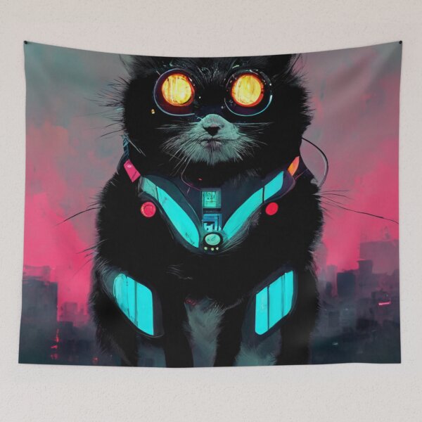 Item preview, CyberPunk Hacker Cat designed and sold by MilesJager.
