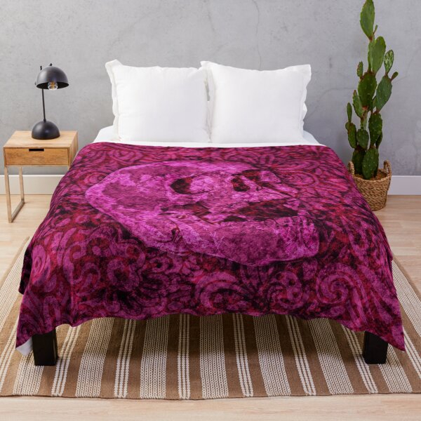Item preview, Decrepit Damask Skull Magenta - Goth designed and sold by OddVintage.