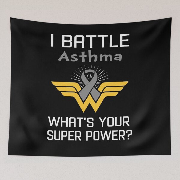 Item preview, I Battle Asthma What's Your Super Power Support Asthma Warrior Gifts  designed and sold by Sabfit.
