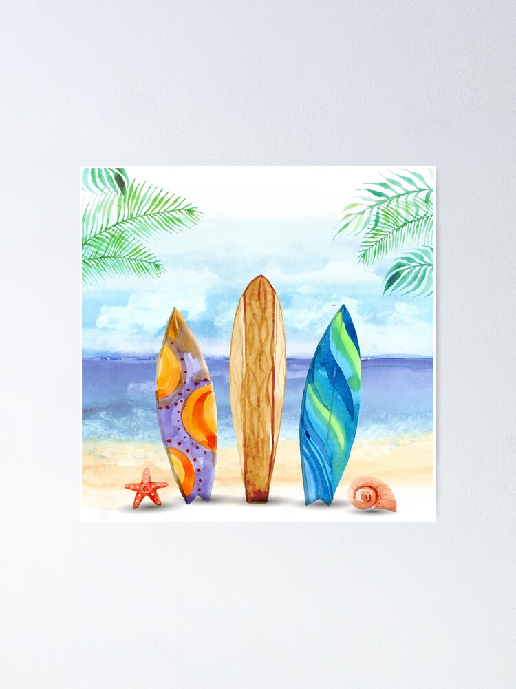 surfboard watercolor