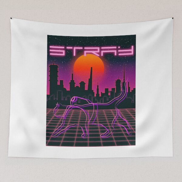 Item preview, stray cat vaporwave designed and sold by Actionage.