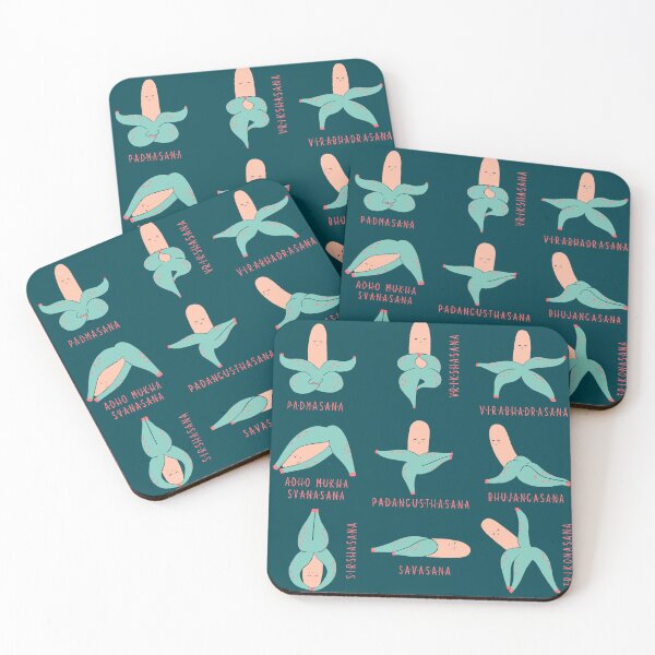 Item preview, Copy of Bananas Asanas | Fruit Yoga | Pink and Mint designed and sold by CarolFreire.