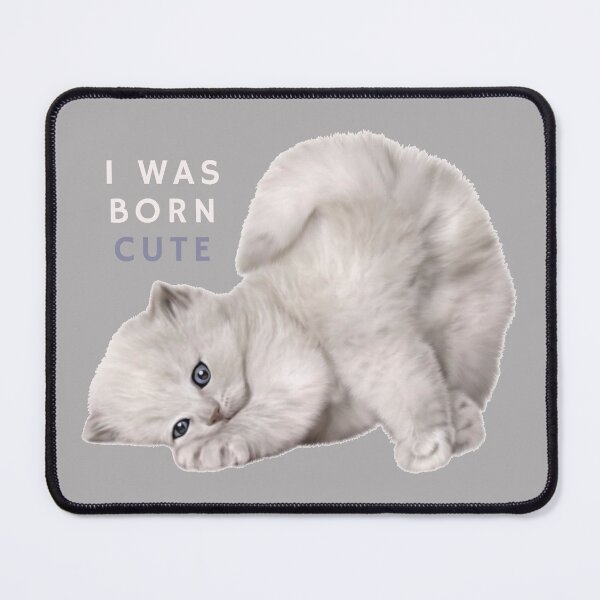 Item preview, Kitten, I was born cute, little fluffy white cat designed and sold by portrait4you.