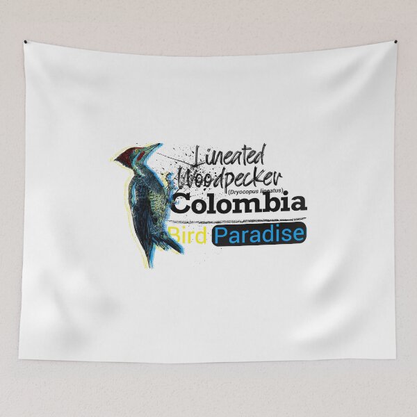 Item preview, Lineated Woodpecker bird, photographed and illustrated in the forests of colombia designed and sold by plumasycantos.