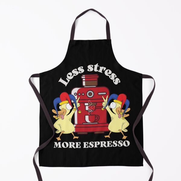 Item preview, "Less stress more espresso" funny ducks jester hats designed and sold by Write-to-Rebel.