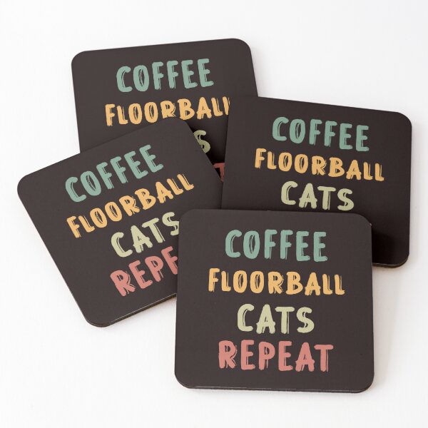 Item preview, Coffee Floorball Cats Repeat, florbal, Funny Floorball, Hockey designed and sold by Aerial Addicts.