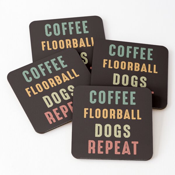 Item preview, Coffee Floorball Dogs Repeat, florbal, Funny Floorball, Hockey designed and sold by Aerial Addicts.