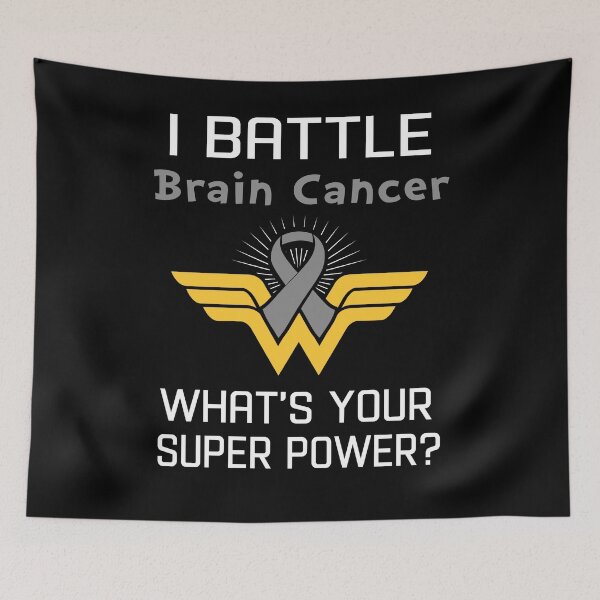 Item preview, I Battle Brain Cancer What's Your Super Power Support Brain Cancer Warrior Gifts  designed and sold by Sabfit.
