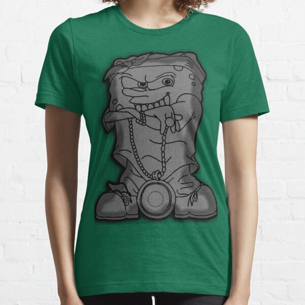 Camiseta Masculina Estampa Bob Esponja Gangster Preta