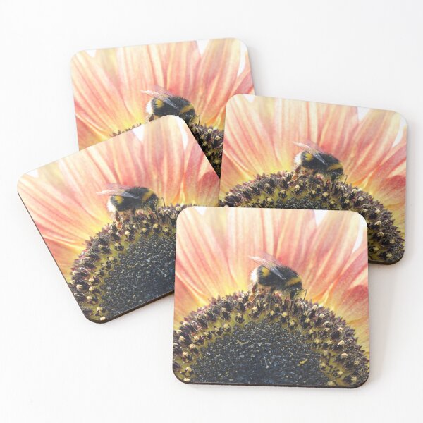 Item preview, Pink Sunflower with Bumble Bee designed and sold by Moti Black.