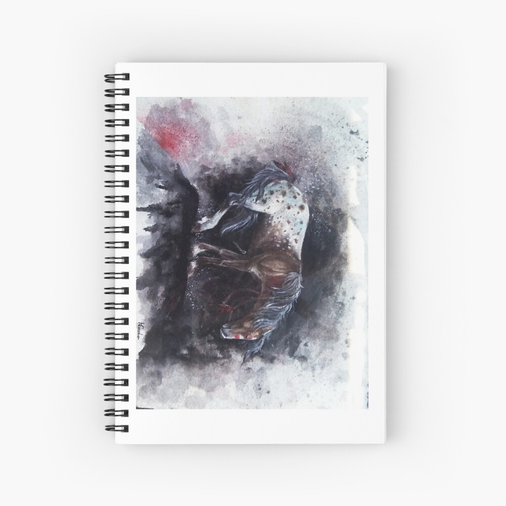 End Of The Trail Illustration Spiral Notebook By Mustangart Redbubble