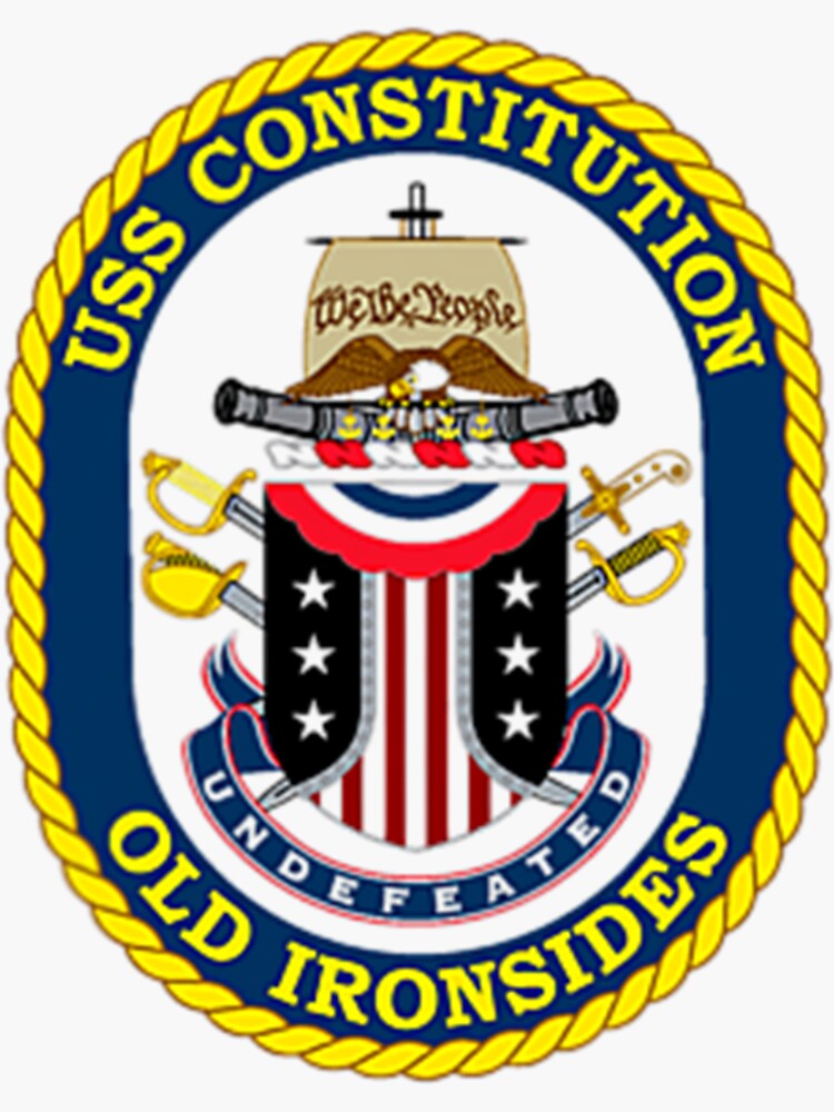 USS Constitution Old Ironside Navy Badge Patch Sticker For Sale By   Bg,f8f8f8 Flat,750x,075,f Pad,750x1000,f8f8f8 