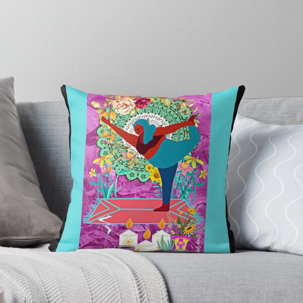 Item preview, Blue Floral Yoga Girl designed and sold by artbyomega.