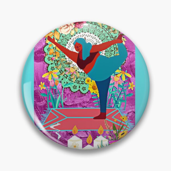 Item preview, Blue Floral Yoga Girl designed and sold by artbyomega.