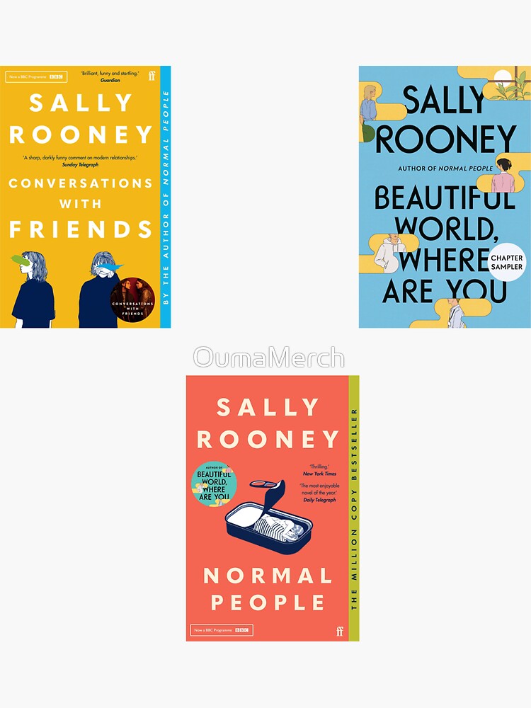 Sally Rooney Books Pack Sticker For Sale By Oumamerch Redbubble