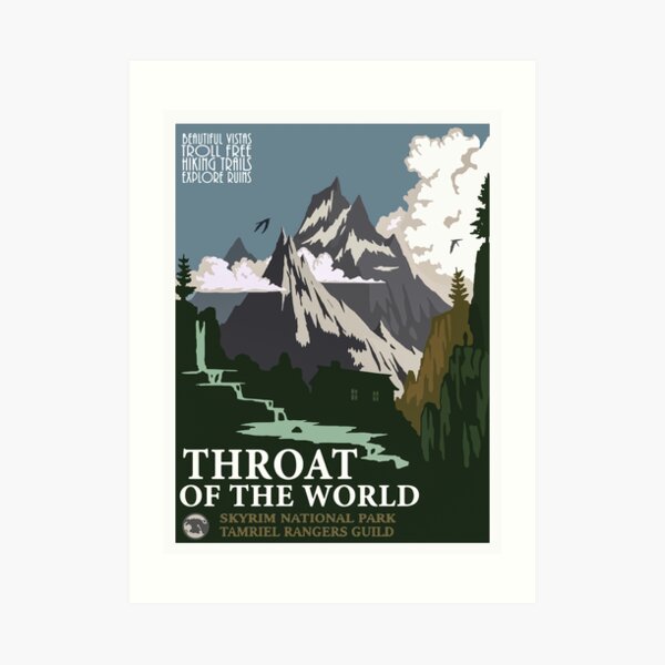 Visit The Throat Of The World In Skyrim Art Print For Sale By Acework   Aps,504x498,small,transparent Pad,600x600,f8f8f8.u2 