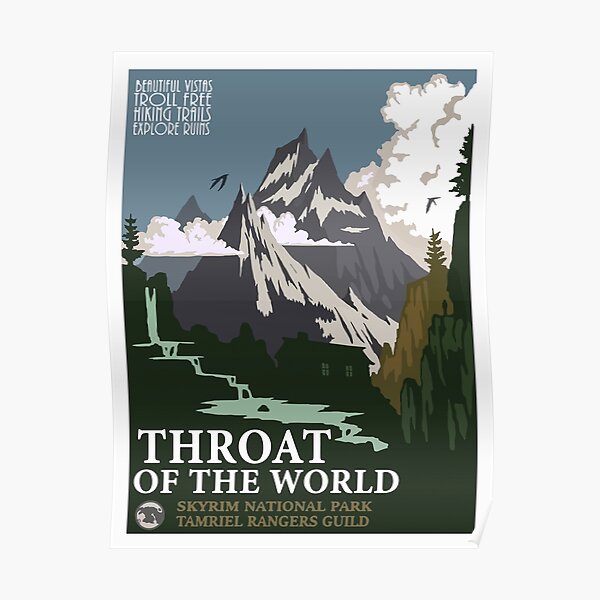 Visit the Throat of the World in Skyrim Poster