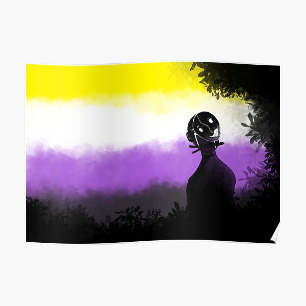 Non Binary Silhouette Poster For Sale By Booyinbooyan Redbubble