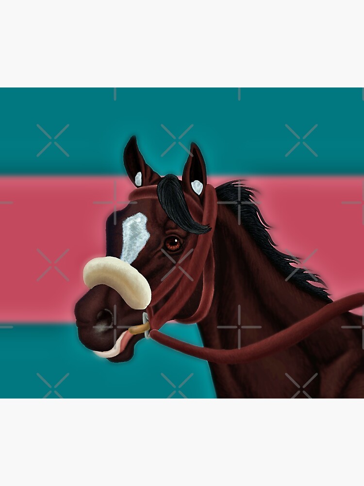 "Zenyatta with silks background" Sticker for Sale by soaringsoftly