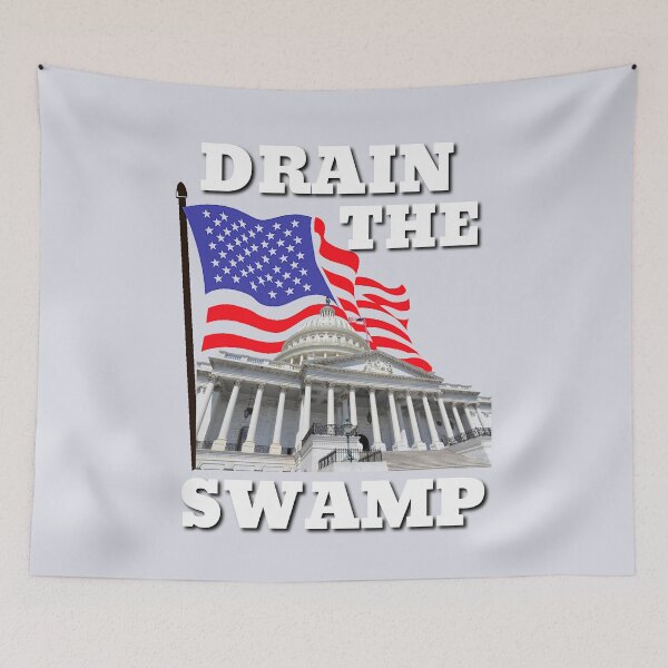 Item preview, Drain the Swamp with Image of the Capital Building and American Flag designed and sold by AmericaFreedom.