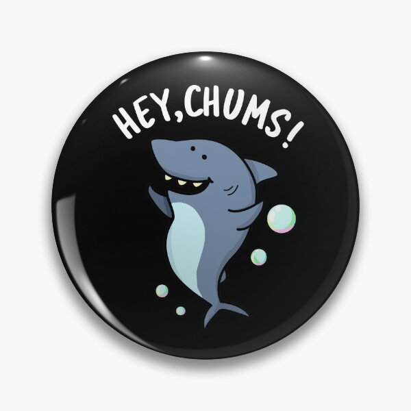 Item preview, Hey Chums Funny Toothy Shark Puns (Dark BG) designed and sold by punnybone.