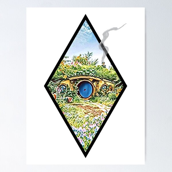 Cozy Home on a Hill with Smoke Coming Out of a Chimney - White - Fantasy Poster