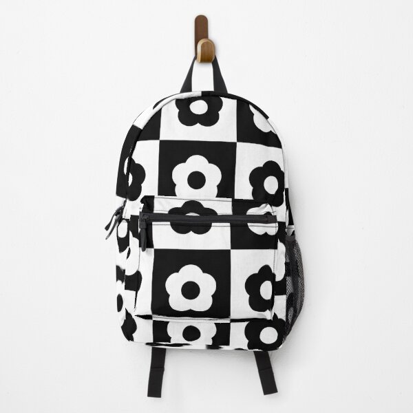 Item preview, Black and White Vintage Flower Checkers designed and sold by Carolina Diaz.