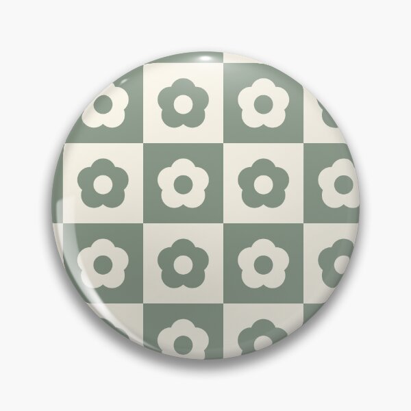 Item preview, Sage Green Vintage Flower Checkers designed and sold by Carolina Diaz.