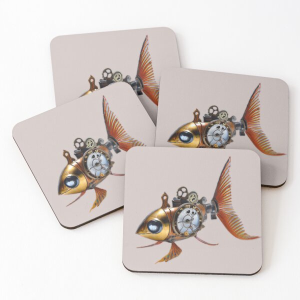 Item preview, Lucy the Steampunk Goldfish designed and sold by Angela Micheli Otwell.