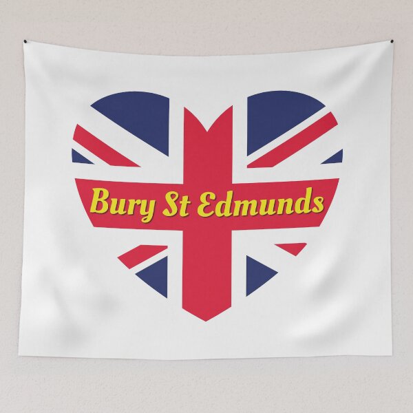 Aperçu de l'œuvre Bury St Edmunds Angleterre Royaume-Uni Coeur de drapeau britannique (Blanc) créée et vendue par DPattonPD.