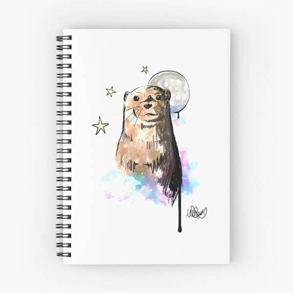 Item preview, Watercolour Otter Illustration. Otter in the Starry Night Sky by CoconuTacha. designed and sold by tachadesigns.