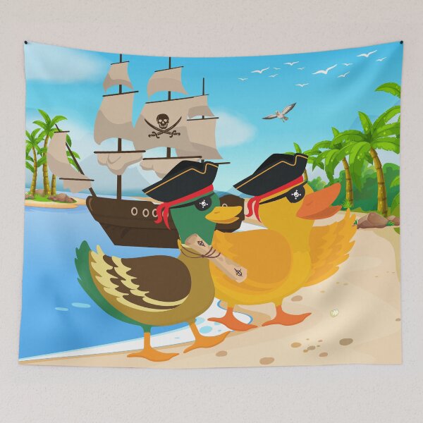 Item preview, Cute Pirate Ducks on beach designed and sold by Write-to-Rebel.