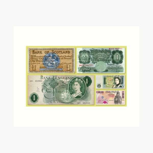pound note art prints redbubble