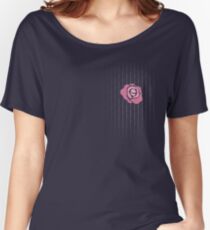 McGregor Mayweather LA Presser - Pink Rose Fuck You Pinstripe Women's Relaxed Fit T-Shirt