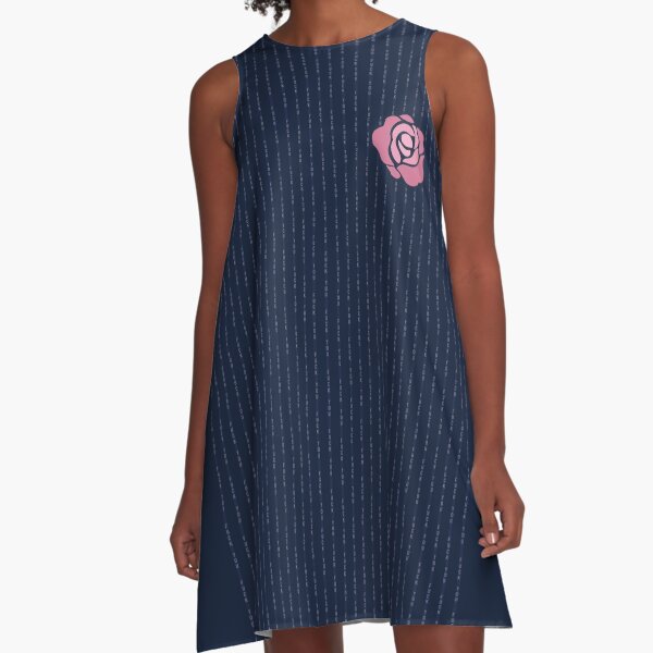 McGregor Mayweather LA Presser - Pink Rose Fuck You Pinstripe A-Line Dress