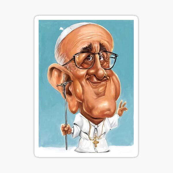 Item preview, Pope Francis Caricature artwork designed and sold by PoliticsPrint.