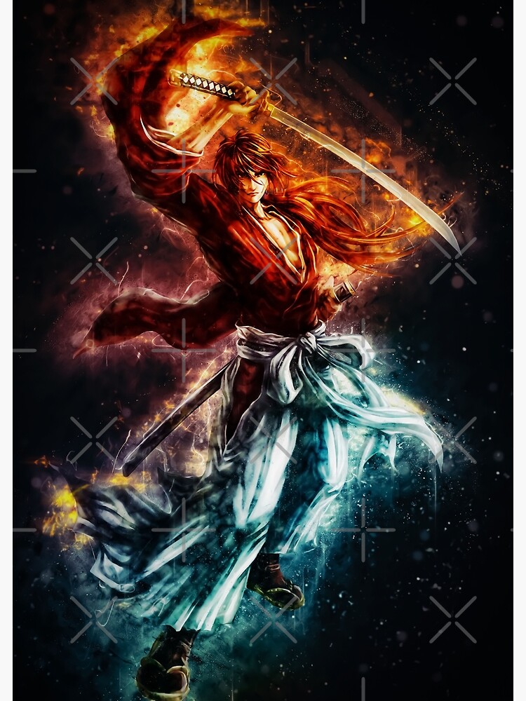 Himura Kenshin Rurouni Kenshin Fanart Poster For Sale By Spacefoxart Redbubble 